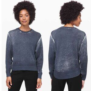 LULULEMON Hazy Day Cashlu Sweater Size Large Shadow Blue / Almost Blue